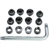 Full Speed Ahead Torx T-30 Alloy Road Triple Chainring Nut/Bolt Set w/ Tool (Black)