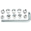 Full Speed Ahead Torx T-30 Alloy Double Chainring Nut/Bolt Set w/ Tool (Silver)