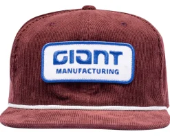 Giant Manufacturing Corduroy Snapback Hat (Red Wine) (Universal Adult)