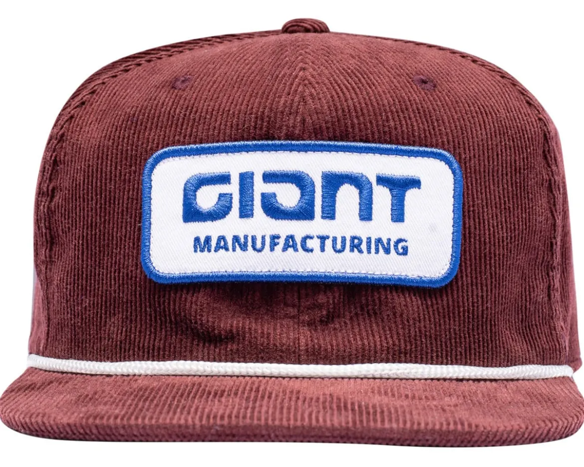 Giant Manufacturing Corduroy Snapback Hat (Red Wine) (Universal Adult)