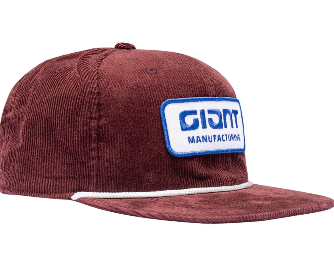 Giant Manufacturing Corduroy Snapback Hat (Red Wine) (Universal Adult)