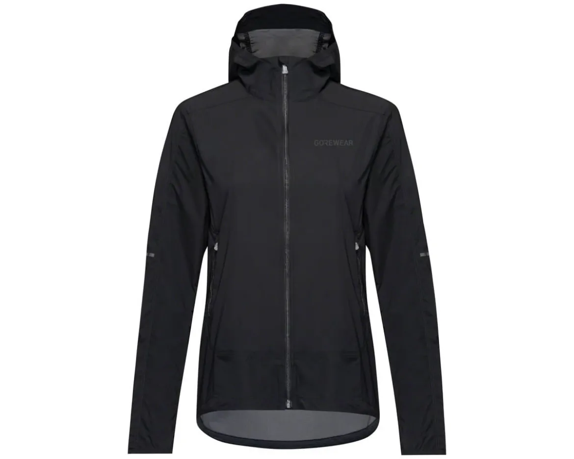Gore Wear Fernflow Hooded Windbreaker (Black) (Women's) (XS)