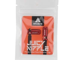 Granite-Design Juicy Nipples Presta Valve Core Remover Caps (Red) (2)