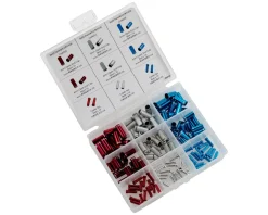 Jagwire Alloy Housing End Cap Combo Kit (Red/Silver/Blue) (144)