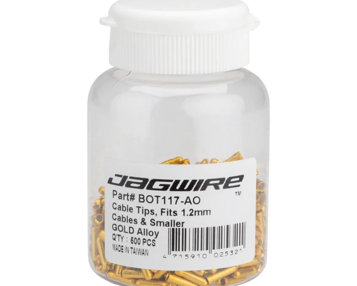 Jagwire Cable End Crimps (Gold) (1.2mm) (Bottle of 500)