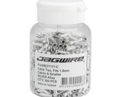 Jagwire Cable End Crimps (Silver) (1.8mm) (Bottle of 500)