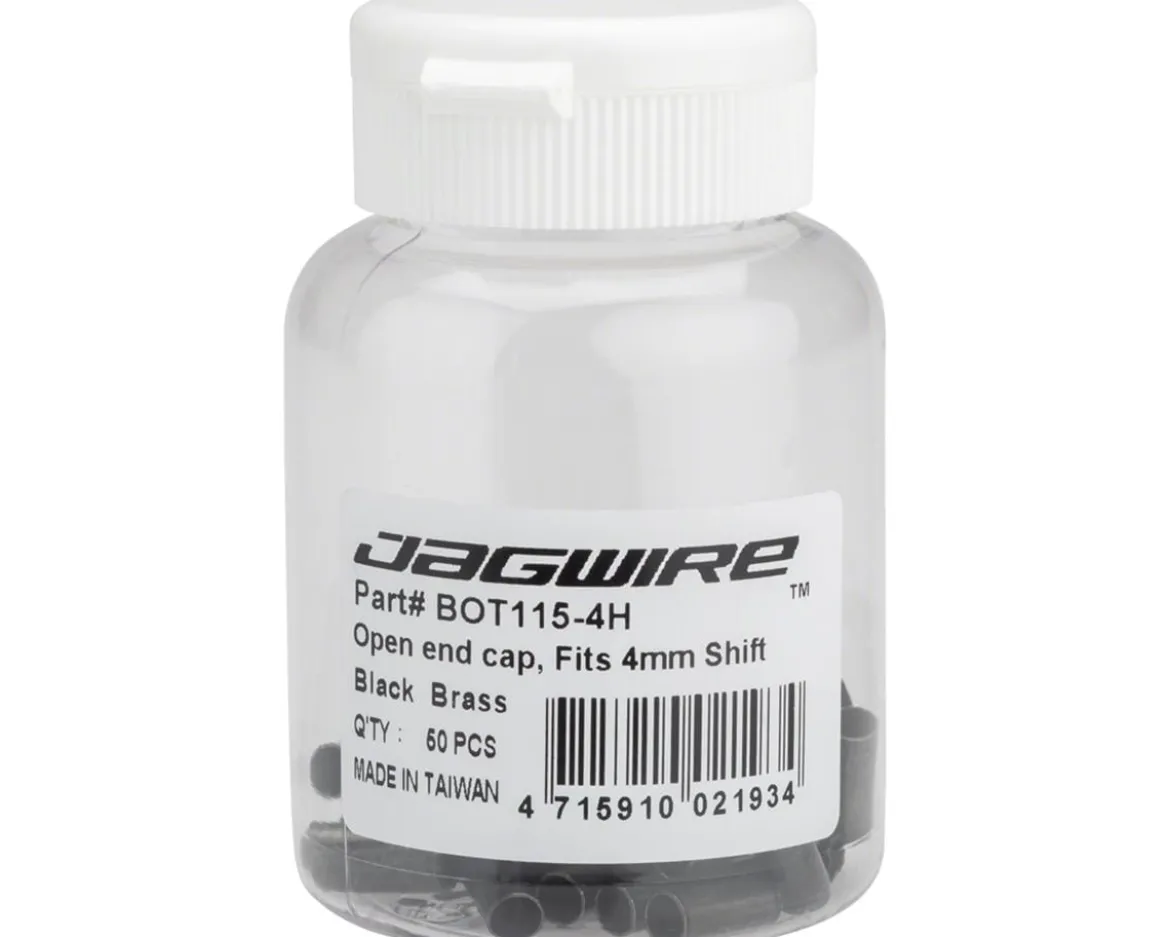 Jagwire Open Brass End Caps (Black) (4mm) (Bottle of 50)