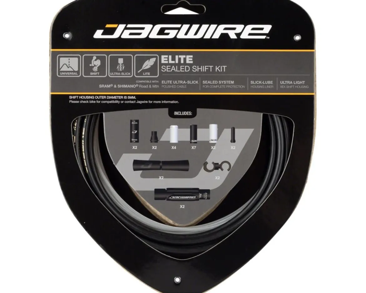 Jagwire 2x Elite Sealed Shift Cable Kit (Stealth Black) (1.1mm) (2300mm) (Cables, Liners, & Housing)
