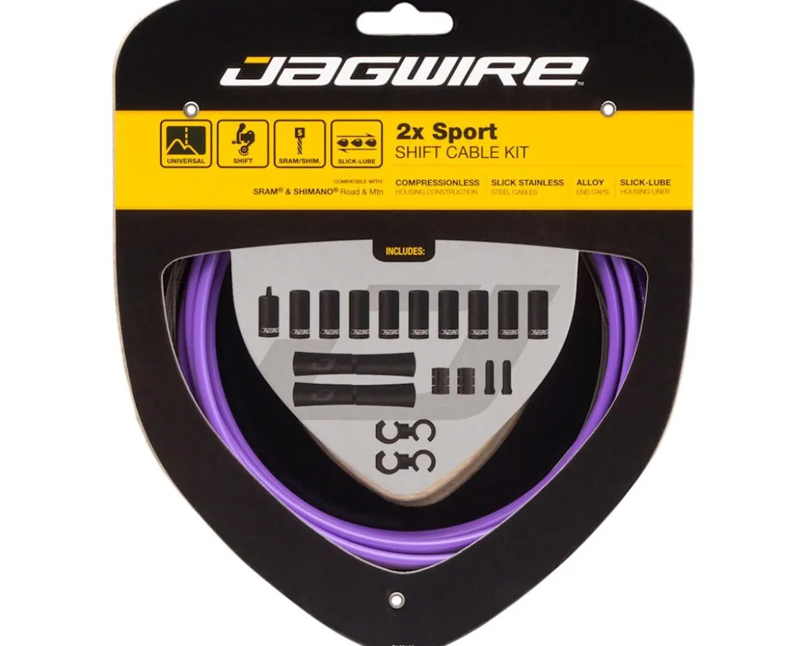 Jagwire 2x Sport Shift Cable Kit (Purple) (For Shimano/SRAM) (1.1mm) (1500/2300mm) (Cables & Housing)