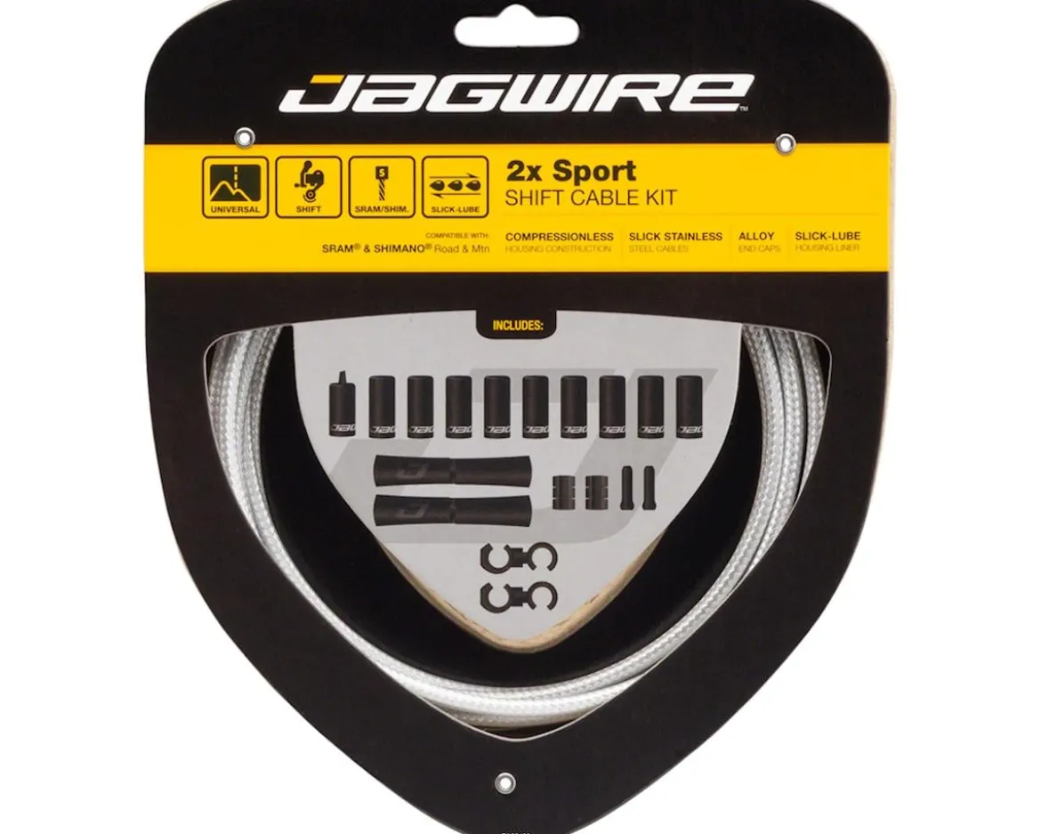 Jagwire 2x Sport Shift Cable Kit (Sterling Silver) (For SRAM/Shimano) (1.1mm) (1500/2300mm) (Cables & Housing)
