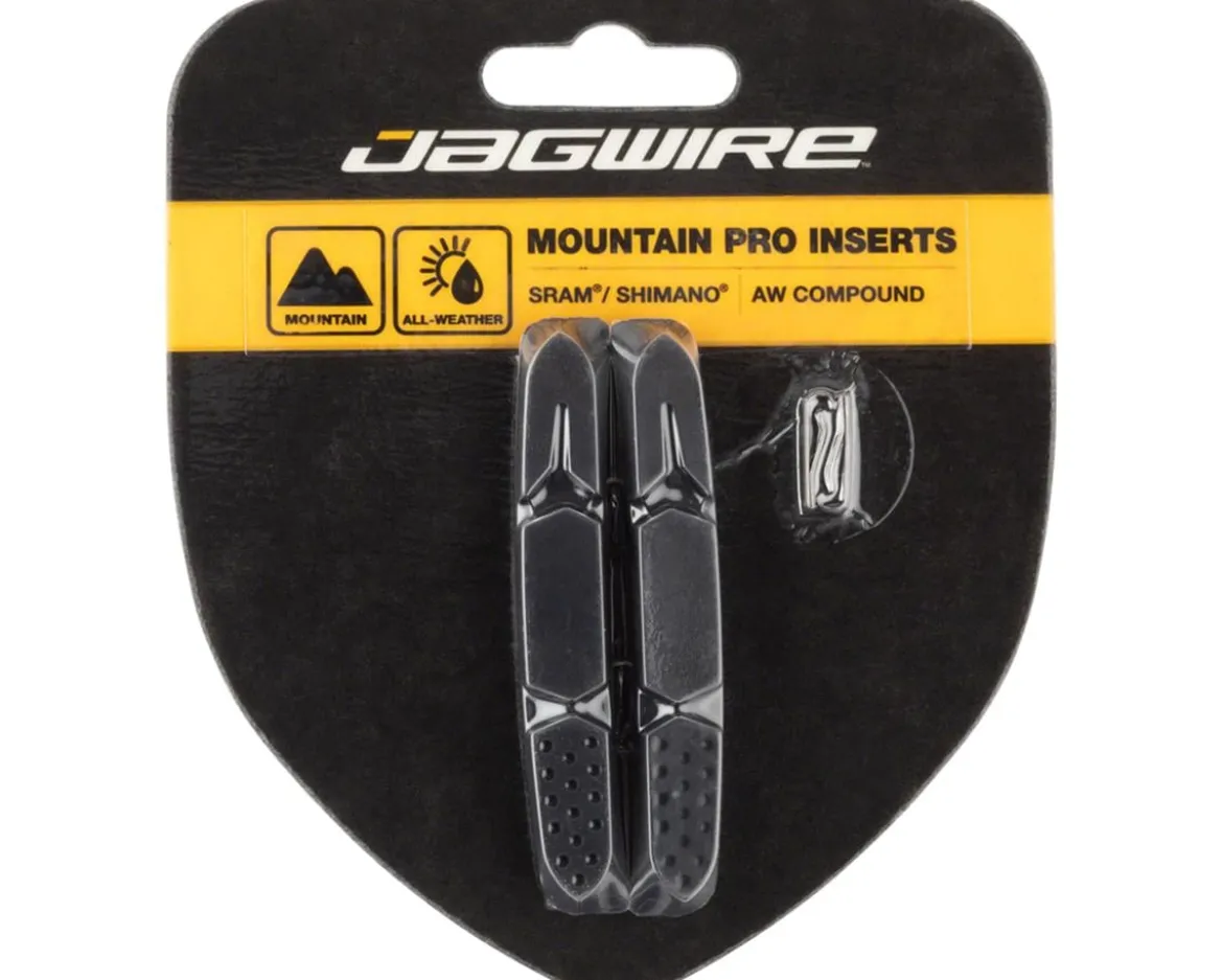 Jagwire Mountain Pro V-Brake Pad Inserts (Black/Red) (1 Pair) (All-Weather Compound)