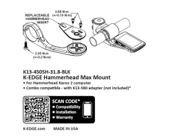 K-Edge Hammerhead Karoo Max XL Mount (Black Anodized) (31.8mm)