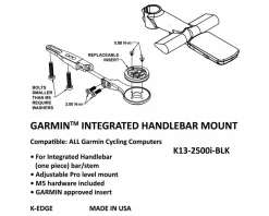 K-Edge Integrated Handlebar System Computer Mount (Black) (Garmin Insert)