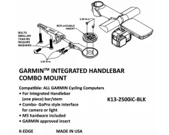 K-Edge Integrated Handlebar System Combo Mount (Black) (Garmin Insert)