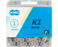 KMC K1 Wide Chain (Silver/Black) (Single Speed) (112 Links) (1/8