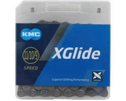 KMC XGlide Chain (Grey/Grey) (9-11 Speed) (126 Links) (Shimano CUES/LinkGlide Drivetrains)