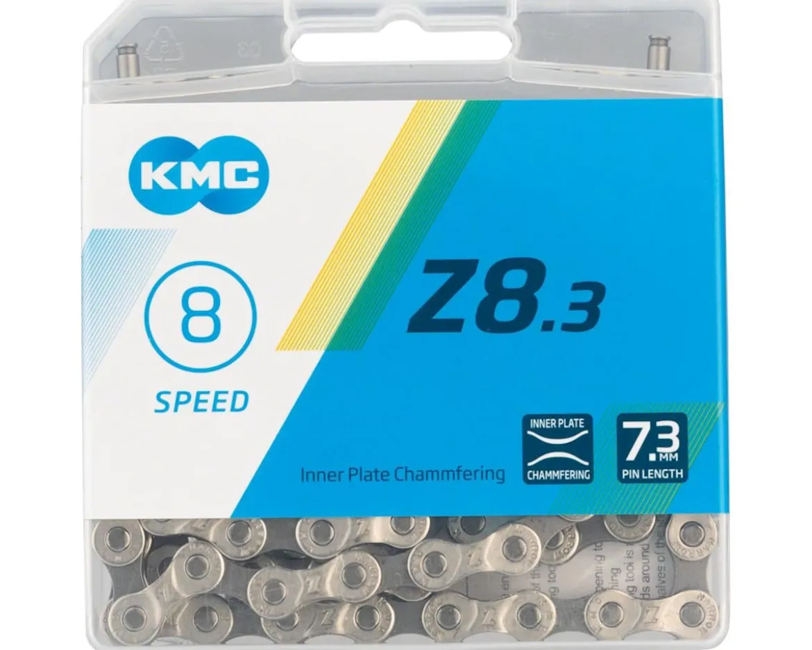 KMC Z8.3 Nickle-Plated Chain (Silver/Grey) (6-8 Speed) (116 Links) (Shimano HG)