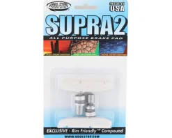 Kool Stop Supra 2 Brake Pads (White) (1 Pair) (All-Weather Compound) (Threaded)