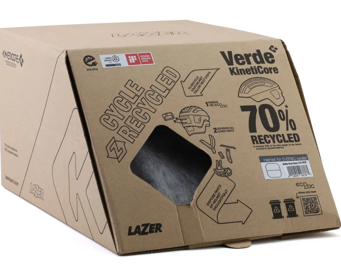 Lazer Verde KinetiCore Urban Helmet (Grey Onyx) (M/L)