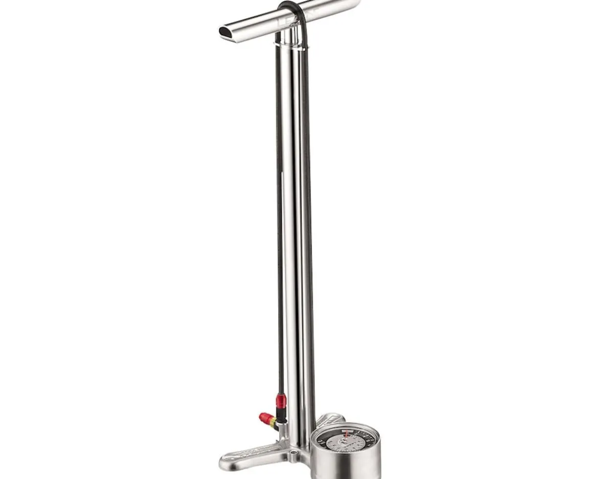 Lezyne CNC Alloy Floor Drive HP Floor Pump (Gloss Silver) (Presta/Schrader Valve Compatible)