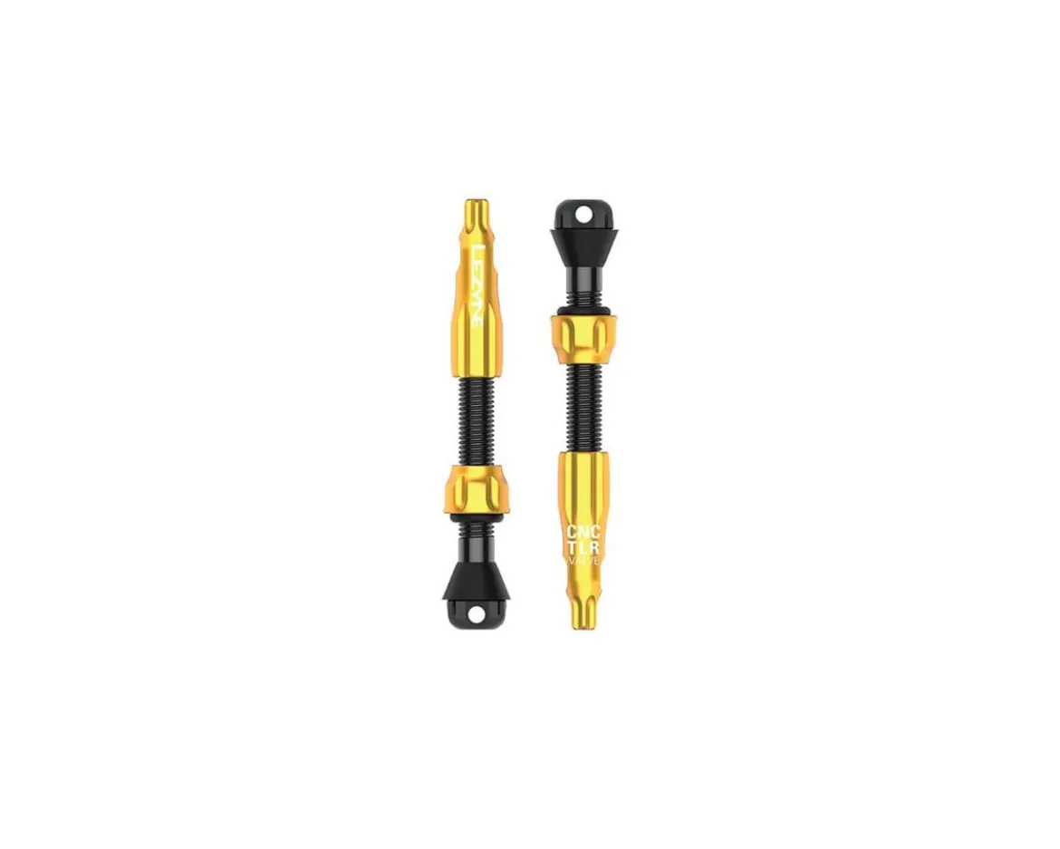 Lezyne CNC Tubeless Ready Presta Valves Pro (Gold) (Pair) (44mm)