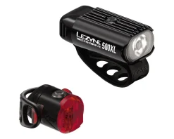 Lezyne Hecto Drive 500XL/Femto Head Light & Tail Light Set (Black) (500/15 Lumens)