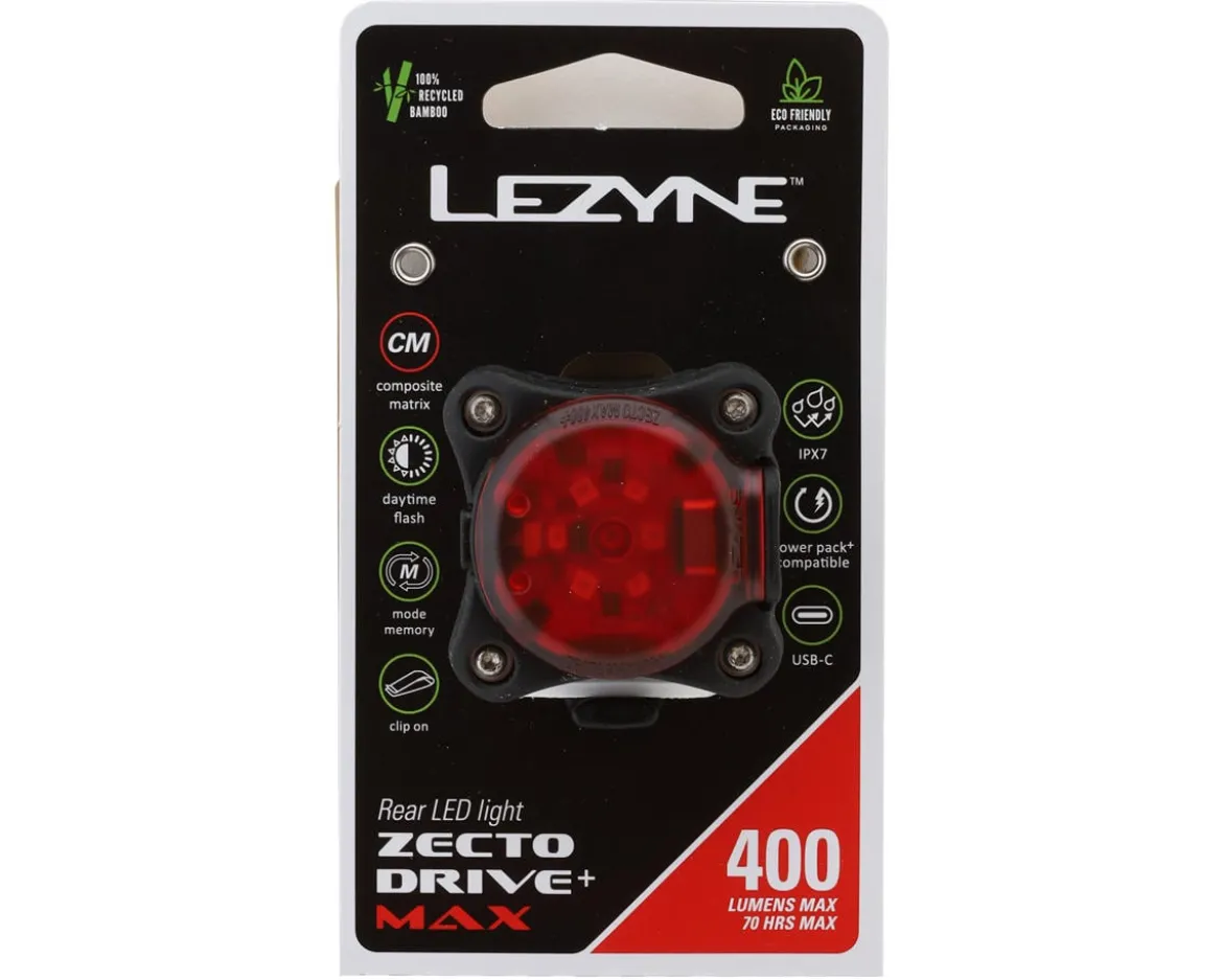Lezyne Zecto Drive Max 400+ Tail Light (Black) (400 Lumens)