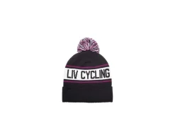 Liv Fireside Pom-Pom Beanie (Black/Aubergine) (Universal Women's)