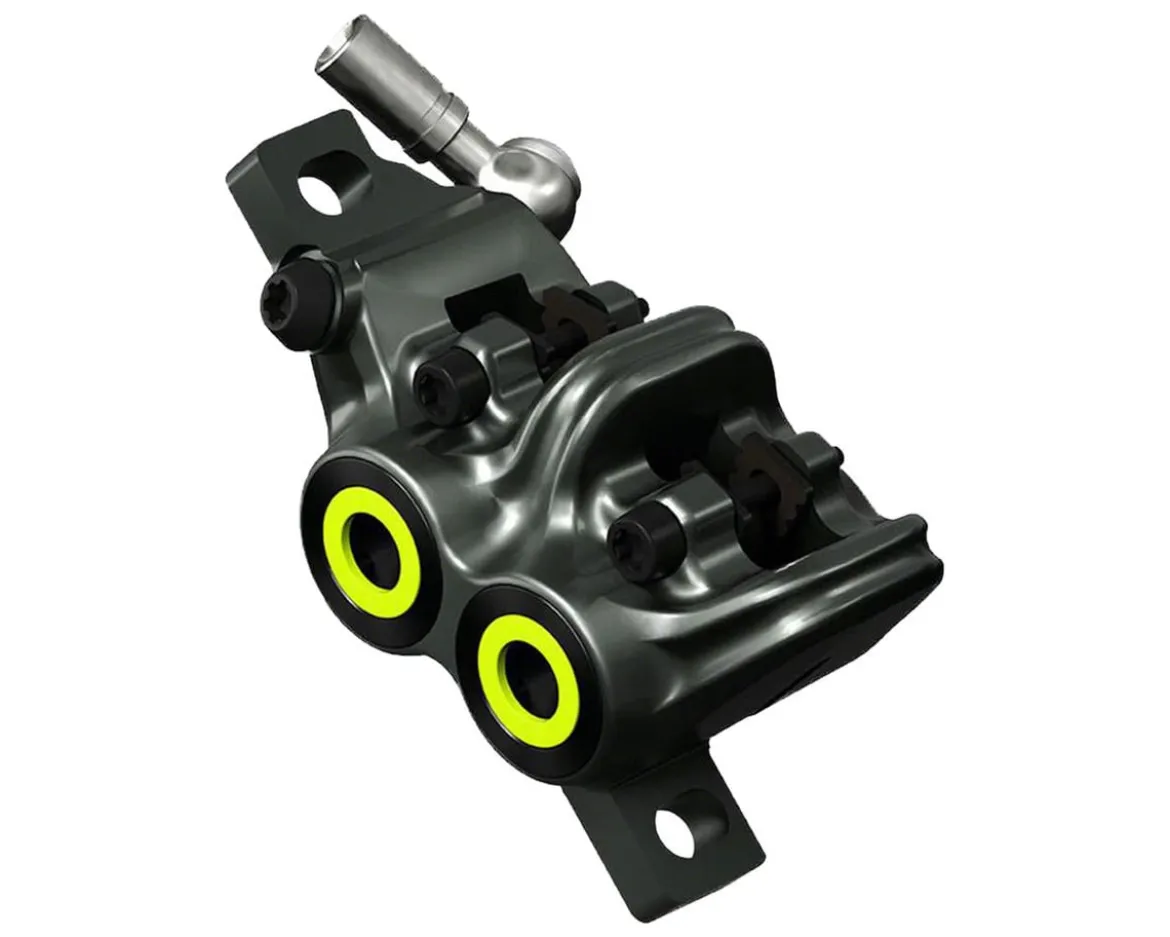 Magura MT7 Disc Brake Caliper (Grey/Yellow) (Front or Rear) (Post Mount) (4-Piston)