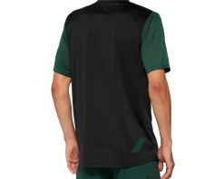 100% Men's Ridecamp Short Sleeve Jersey (Black/Forest Green) (S)