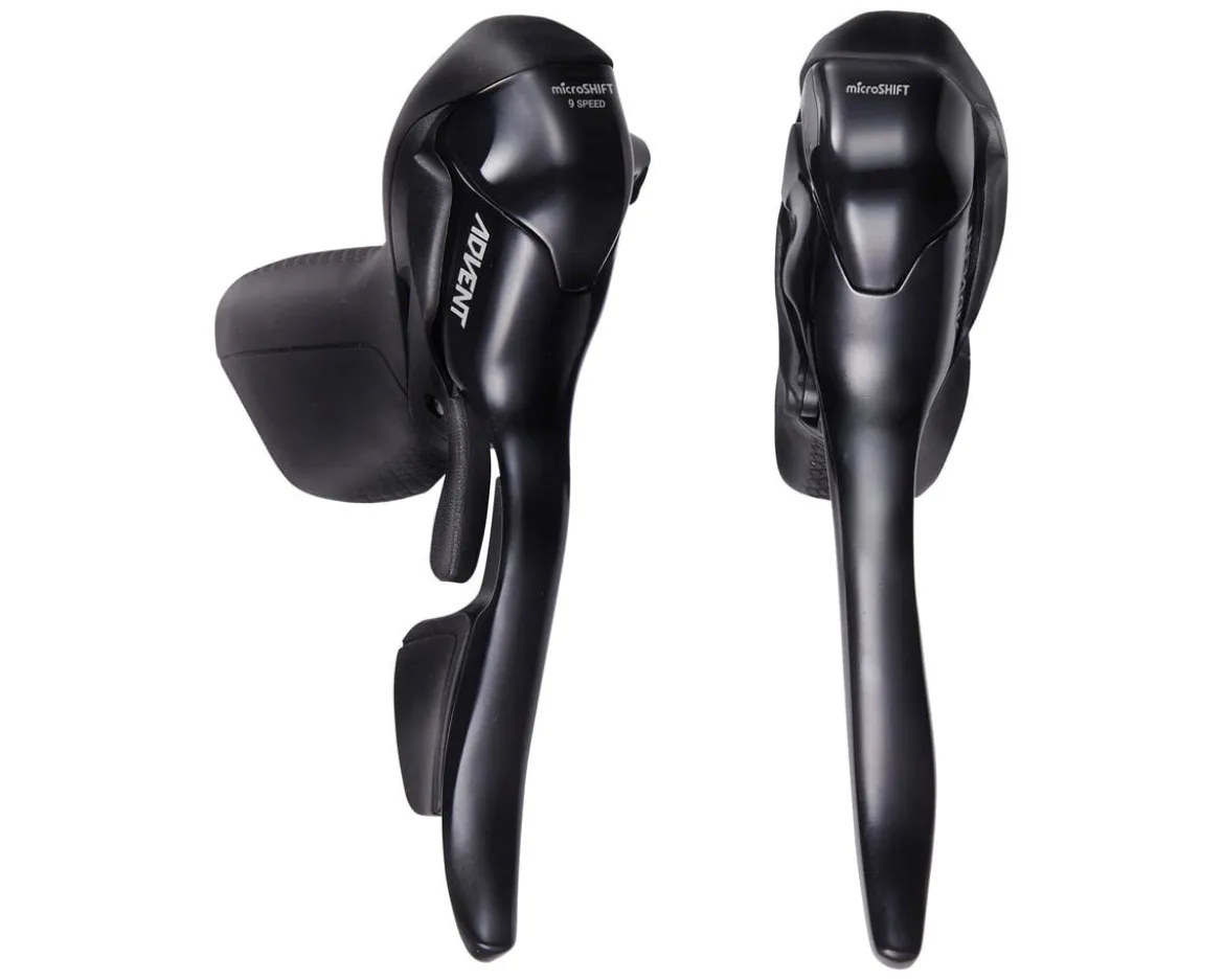 Microshift Advent Drop Bar Brake/Shift Levers (Black) (Pair) (1 x 9 Speed)
