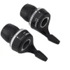 Microshift MS25 Twist Shifter (Black) (Pair) (2/3 x 8 Speed) (Shimano Compatible)