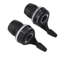 Microshift MS25 Twist Shifter (Black) (Pair) (2/3 x 8 Speed) (Shimano Compatible)