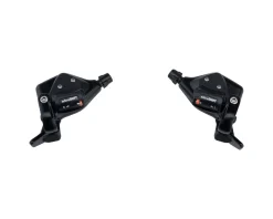 Microshift TS71 Thumb Tap Shifter Set (Black) (Pair) (3 x 9 Speed) (w/Optical Gear Indicator) (Shimano Compatible)