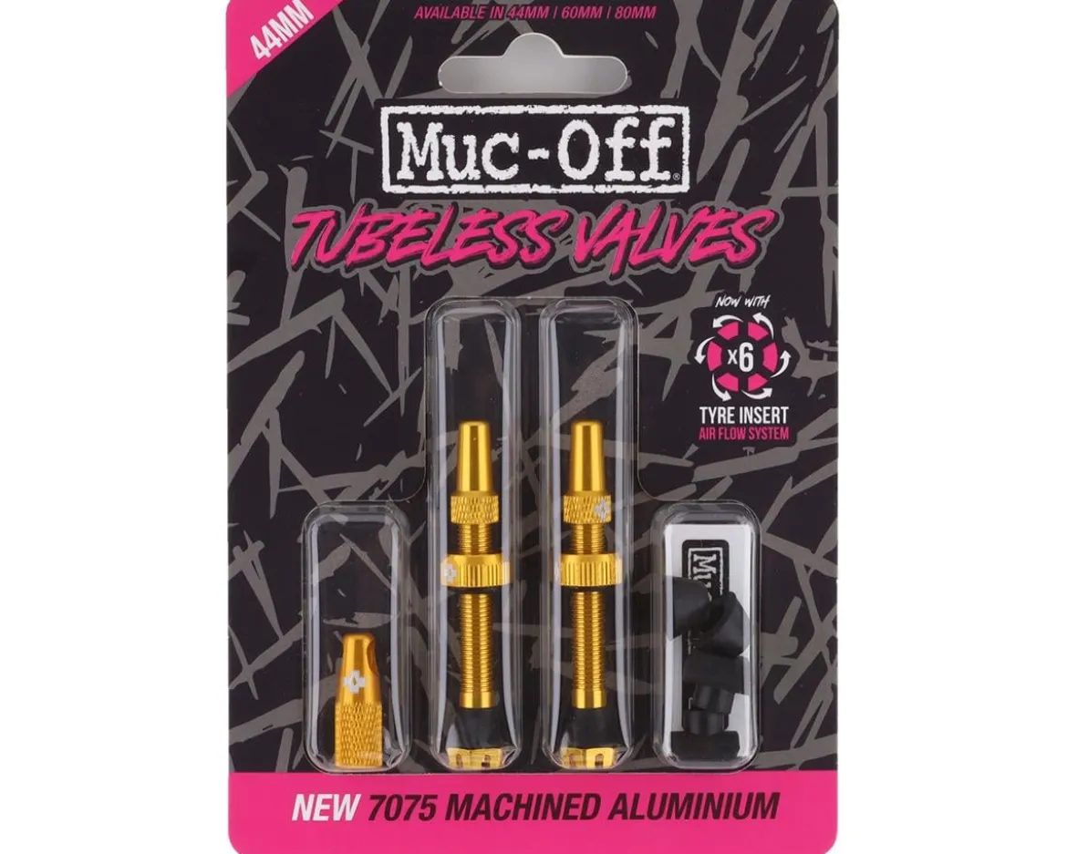 Muc-Off V2 Tubeless Presta Valves (Gold) (Pair) (44mm)