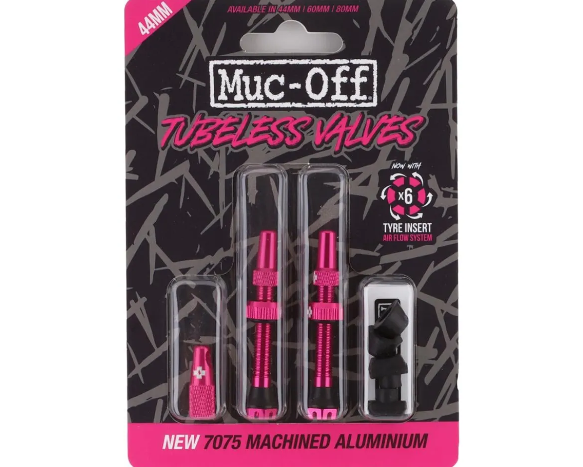 Muc-Off V2 Tubeless Presta Valves (Pink) (Pair) (44mm)