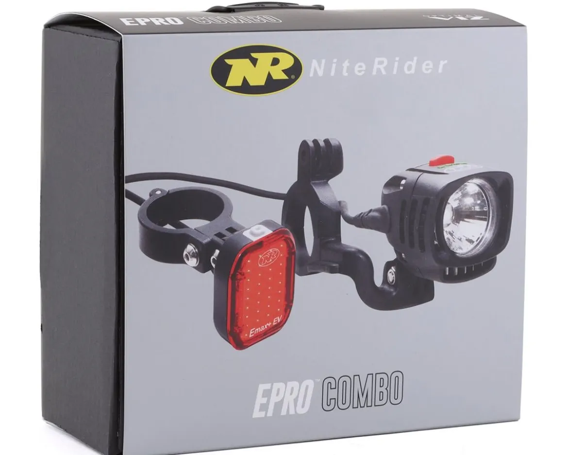 NiteRider Epro 1000 & Emax+ E-Bike Light Set (Black) (1000/150 Lumens)