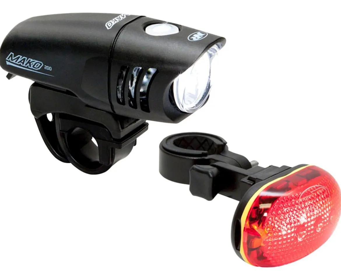 NiteRider Mako 200/TL6.0 Headlight & Tail Light Set (Black) (200/25 Lumens)