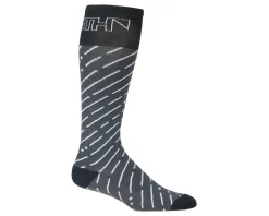 45NRTH Snow Band Midweight Knee High Wool Sock (Dark Grey/Dark Blue) (S)