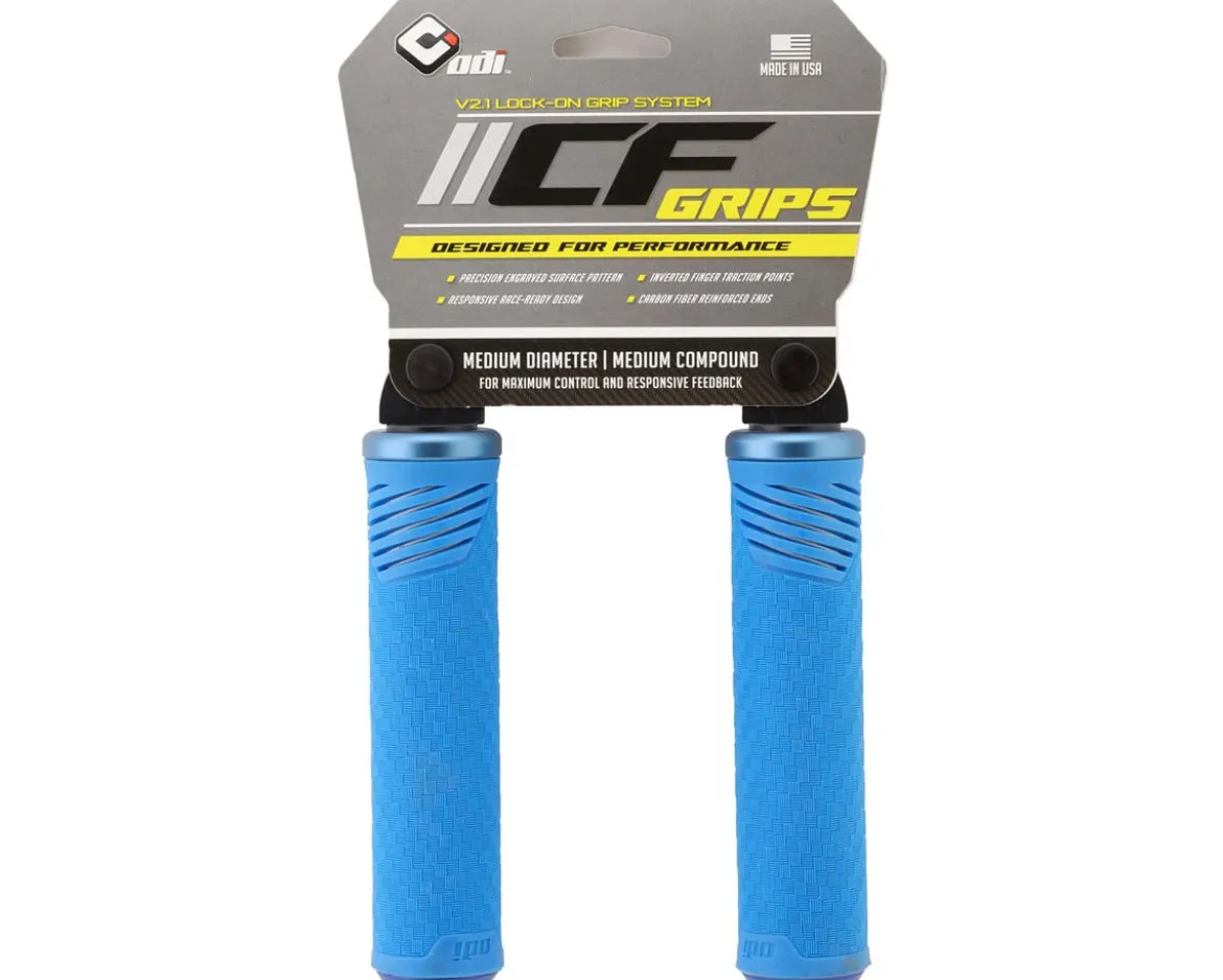 ODI CF Lock-On Grips (Blue/White)