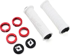 ODI Troy Lee Designs Signature Series Lock-On Grip Set (White/Red) (130mm)