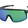 Optic Nerve Fixie Max Sunglasses (Matte Crystal Grey/Shiny Black) (Smoke/Green Mirror Lens)