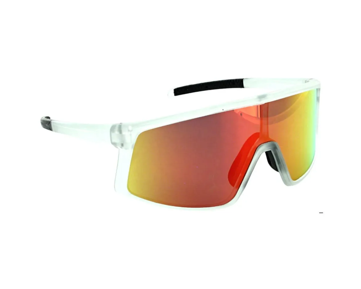 Optic Nerve Gravel Cat Sunglasses (Matte Crystal Frost) (Polarized Smoke Lens/Red Mirror)
