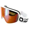 Optic Nerve South Paw Goggles (Shiny White) (Yellow/Silver Mirror Cat 1)