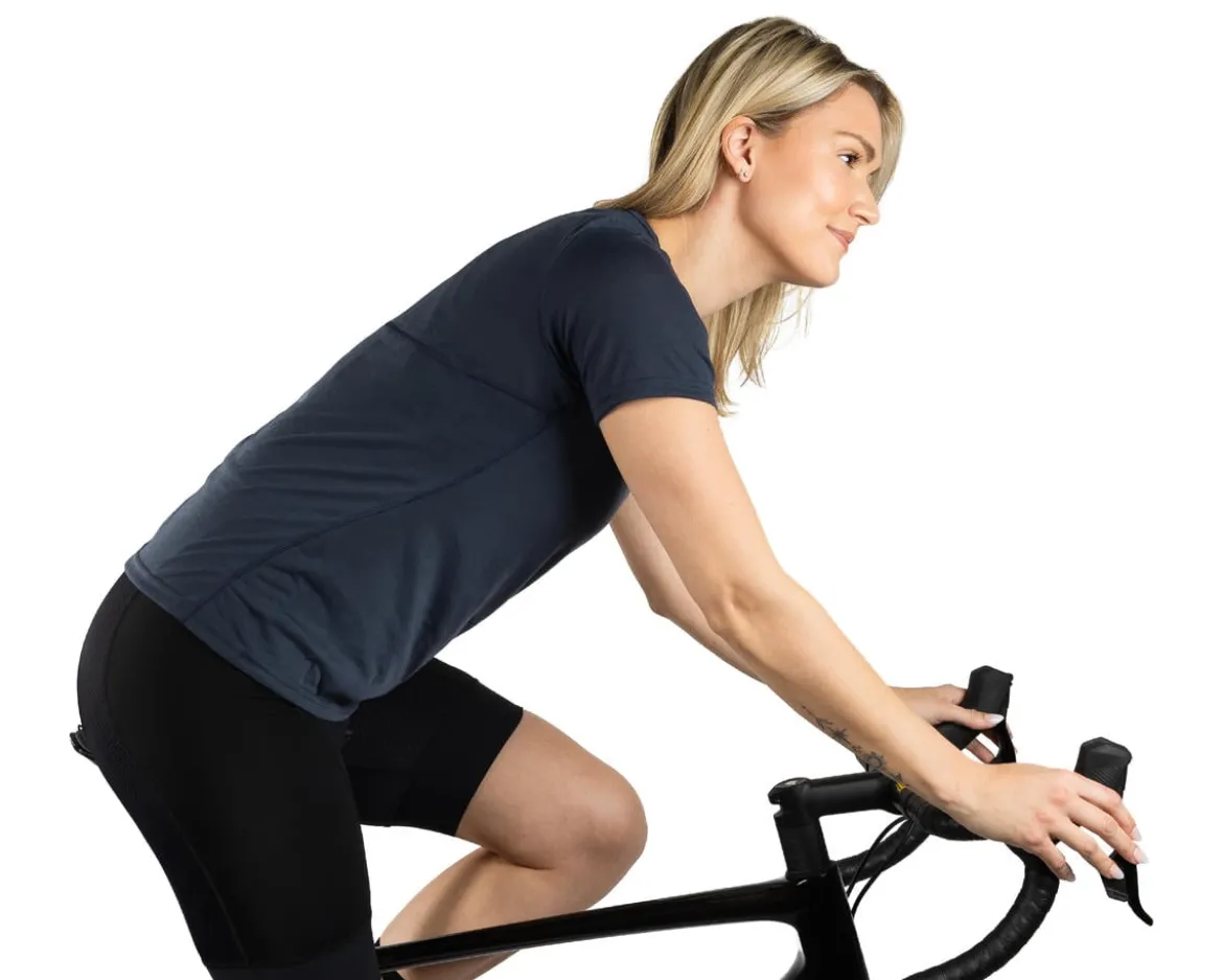 Pearl iZUMi Women's Canyon Short Sleeve Jersey (Dark Ink) (XL)