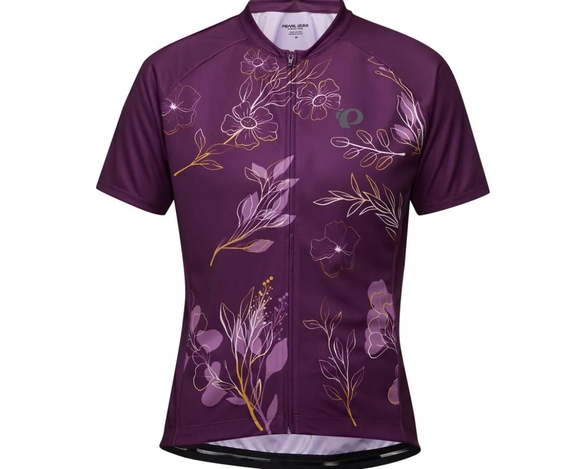 Pearl iZUMi Women's Classic Short Sleeve Jersey (Dark Violet/Gold Wildflower) (L)