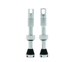 Peaty's Alloy Presta Valve Stems (Silver) (42mm) (Pair)