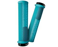 Peaty's Race Control Knurl Thin Lock-On Grips (Turquoise) (Pair)