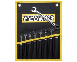 Pedro's Ratcheting Combo Wrench Set (8-Piece) (Metric) (w/Pouch)