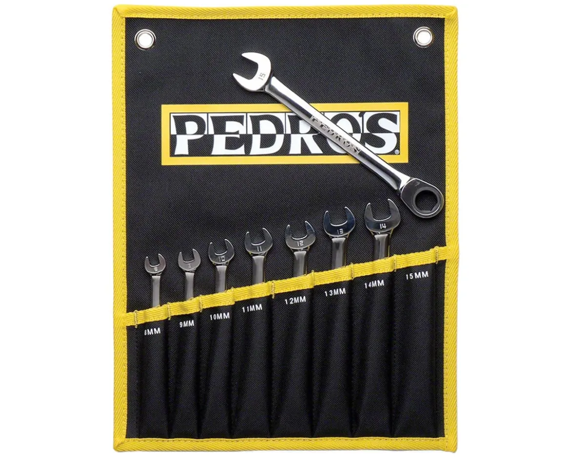 Pedro's Ratcheting Combo Wrench Set (8-Piece) (Metric) (w/Pouch)